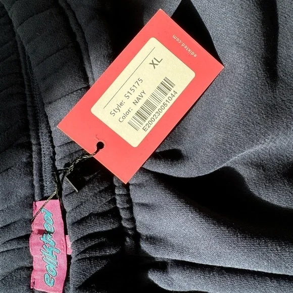NWT Edikted Autumn Cotton Blend Sweat Pants Navy w White Side Stripe Womens XL - Picture 7 of 8